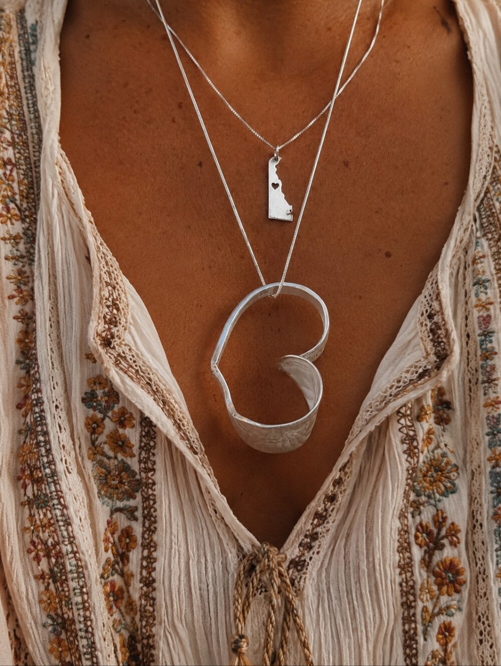 Heart Shape Silverware Necklace